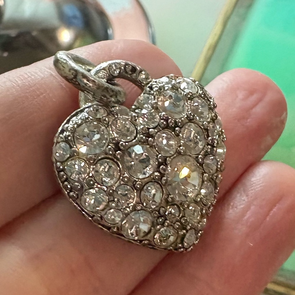 Pilgrim diamond encrusted heart pendant